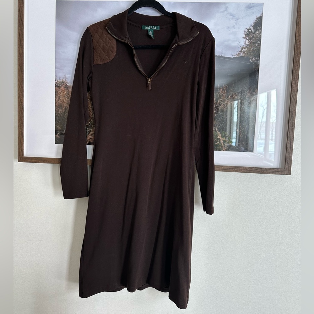Ralph Lauren Brown Long Sleeve Dress